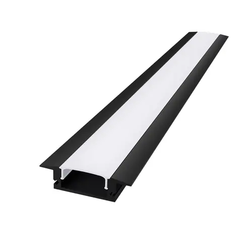 MINI RECESSED ALUMINUM PROFILE BLACK WITH OPAL COVER 2m/pc