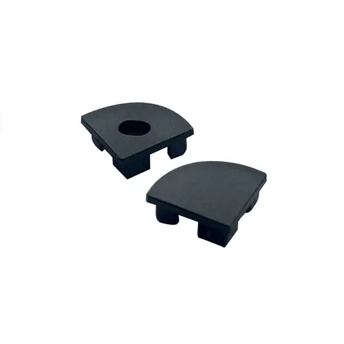 SET OF ΒLACK PLASTIC END CAPS FOR P161 1PC WITH HOLE & 1 PC WITHOUT HOLE