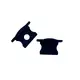 SET OF  PLASTIC END CAPS FOR PROFILE P115 P116 1 WITHOUT HOLE & 1 WITH HOLE BLACK