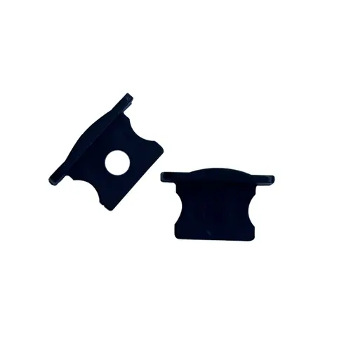 SET OF  PLASTIC END CAPS FOR PROFILE P115 P116 1 WITHOUT HOLE & 1 WITH HOLE BLACK
