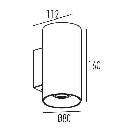 ЛЕД АПЛИКА ЗА СТЕННА 230V 2X7W 677Lm 3000K 36,5° EXTRUS НАГОРЕ-НАДОЛУ  КРЪГЛО - изображение 2