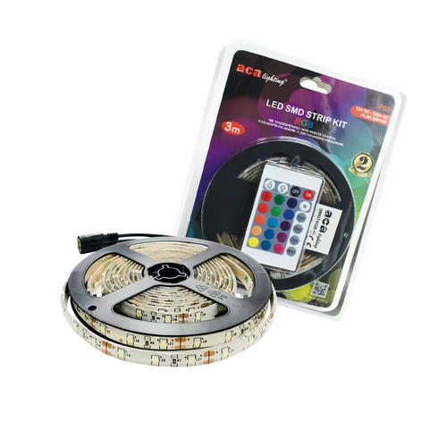 ЛЕД СМД ЛЕНТА КИТ 3M IP65 RGB  С РЕМОНТЕН КОНТРОЛ & 12V ДС ЩЕПСЕЛЕН ДРАИВЕР
