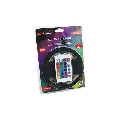 КОМПЛЕКТ LED SMD ЛЕНТА 5M IP65 RGB С ДИСТАНЦИОННО УПРАВЛЕНИЕ И 12V DC ЗАХРАНВАНЕ С ЩЕПСЕЛ