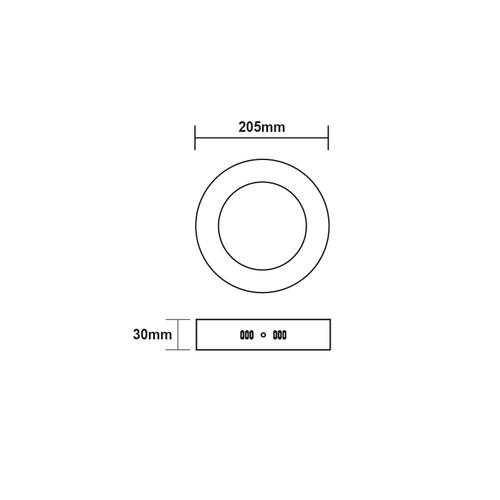 LED SLIM PANEL NM ROUND CEIL.18W 3000K 1650Lm Φ205 230V AC Ra80 - изображение 2
