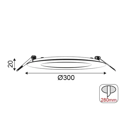 NETTO LED ROUND RECESSED SLIM PANEL 26W 3000K 1830Lm 230V Φ300 Ra80 - изображение 2