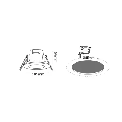 LED СПОТ IP65 БЯЛ КРЪГЪЛ 8W 3.000K 230V AC 640Lm 120° Ra80