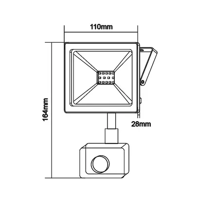 БЯЛА СЕНЗОР ЛЕД  SMD ПРОЖЕКТОРНА ЛАМПА IP66 20W 3000K 1600Lm 230V RA80