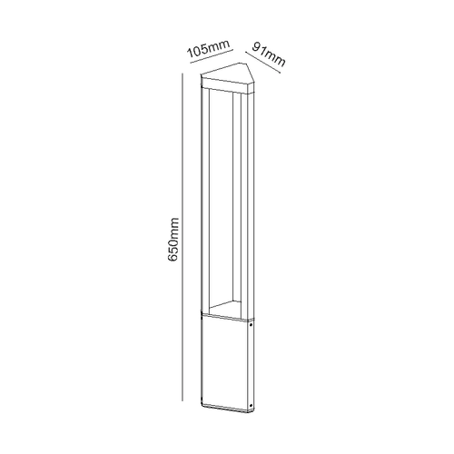 ^LED HP СТЪЛБОВО ОСВЕТИТЕЛНО ТЯЛО 8W 420LM 45° 230V AC 3.000K ТЪМНО СИВО CRI80 IP65 30.000HRS - изображение 3