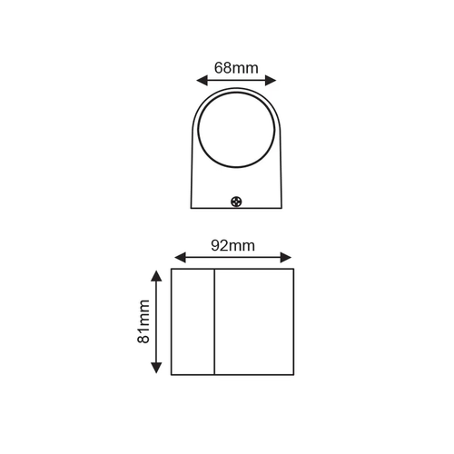 ^LED HP СТЕННО ОСВЕТИТЕЛНО ТЯЛО 4W 230LM 40° 230V AC 3.000K ТЪМНО СИВО CRI80 IP65 30.000HRS - изображение 2