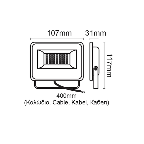 ЧЕРЕН LED SMD ПРОЖЕКТОР IP66 20W 6000K 2200Lm 230V AC RA80 - изображение 2