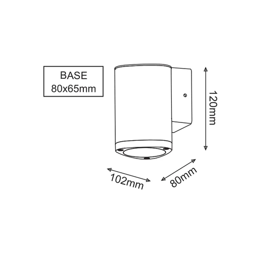 ^LED HP WALL LUMINAIRE 3W 150LM 50° 230V AC 3.000K DARK GREY CRI80 IP54 30.000HRS - изображение 3