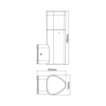 ^LED SMD WALL LUMINAIRE 7W 410LM 340° 230V AC 3.000K DARK GREY CRI80 IP54 30.000HRS