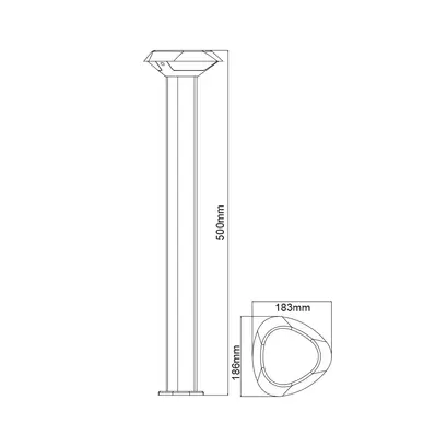 ^LED SMD СТЪЛБОВО ОСВЕТИТЕЛНО ТЯЛО 7W 520LM 330° 230V AC 3.000K ТЪМНО СИВО CRI80 IP54 30.000HRS