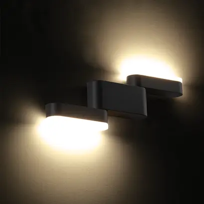 ^LED SMD СТЕННО ОСВЕТИТЕЛНО ТЯЛО 9W 480LM 110° 230V AC 3.000K ТЪМНО СИВО CRI80 IP54 30.000HRS