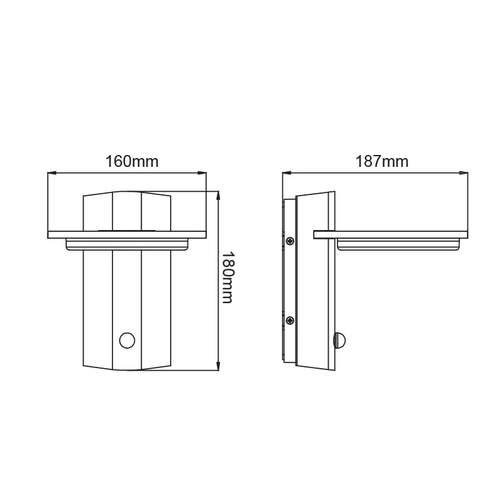 ^LED SMD СТЕННО ОСВЕТИТЕЛНО ТЯЛО 13W 780LM 145° 230V AC 3.000K ТЪМНО СИВО CRI80 IP65 30.000HRS - изображение 3