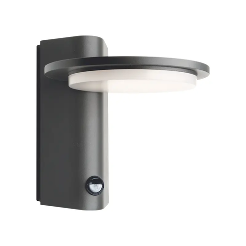 ^LED SMD СТЕННО СЕНЗОРНО ОСВЕТИТЕЛНО ТЯЛО 7W 440LM 145° 230V AC 3.000K ТЪМНО СИВО CRI80 IP54 30.000HRS