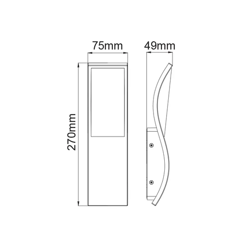 ^LED SMD СТЕННО ОСВЕТИТЕЛНО ТЯЛО 7W 520LM 120° 230V AC 3.000K ТЪМНО СИВО CRI80 IP65 30.000HRS - изображение 3