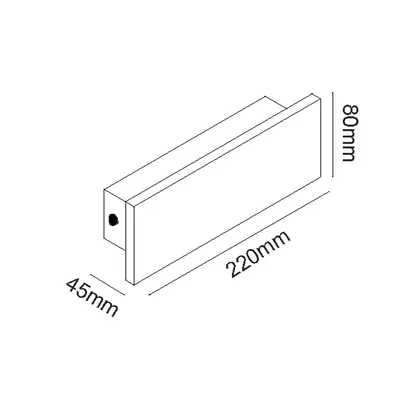 ^LINEAR WALL LED SMD LUMINAIRE 8W 480LM 230V AC 3000K RA80 IP65 30.000HRS BLACK CEMENT
