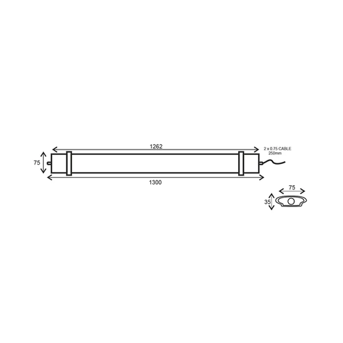 LED СВЕТЛИНА  60W 1262mm 4000K 5420Lm IP66 230VAC PF>0.9Ra80 - изображение 2