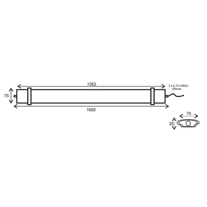 LED СВЕТЛИНА  70W 1562mm 4000K 6400Lm IP66 230VAC PF>0.9Ra80
