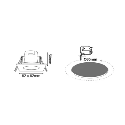 ЛЕД СПОТ IP65 КВАДРАТЕН  5W 3.000K 230V AC 400Lm 120° Ra80