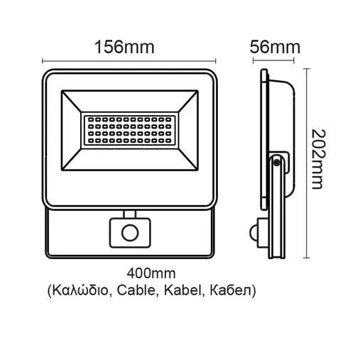 ЧЕРЕН СЕНЗОРЕН LED SMD ПРОЖЕКТОР IP66 30W 4000K 3100Lm 230V AC RA80 - изображение 2