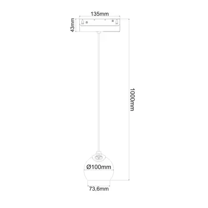 МАТОВО БЯЛО МАГНИТНО ВИСЯЩО ОСВЕТИТЕЛНО ТЯЛО 48V DC 12W 3000K 1000LM 36° OSRAM RA90 Φ100*134MM