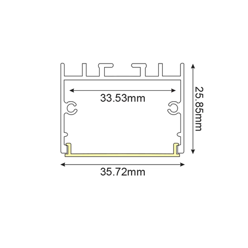 CORA ALUMINUM PROFILE P217 WITH OPAL PC DIFFUSER 2m/pc - изображение 2