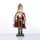 ^ WOODEN NUTCRACKER KING GREEN & RED WITH CAPE H35CM