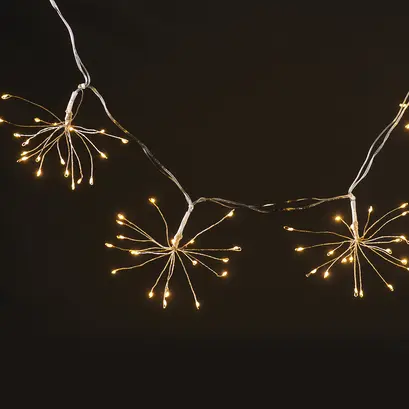 ^ 300 (15 * 20) КЛЪСТЕР МИНИ LED СВЕТЛИНИ ПРИЛЕП. (3.5V), СРЕБЪРЕН МЕДЕН ПРОВОДНИК, IP44, СТАБИЛЕН, 4,2 + 1Μ TRAN / NT КАБЕЛ