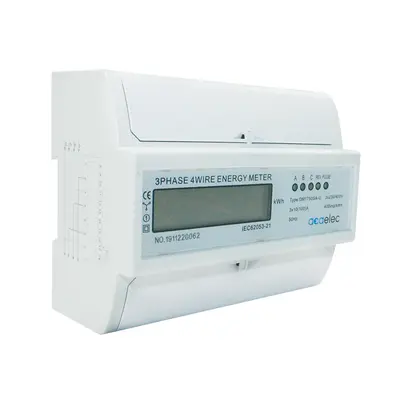 ЕЛЕКТРОМЕР ЗА DIN-ШИНА ЦИФРОВ 3P+N ДИРЕКТНО СВЪРЗВАНЕ 10(100)A 3x230/400VAC 5+1DIG. LCD 7Μ