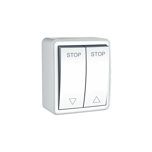 MURATA 2 GANG SHUTTER SWITCH WALL MOUΝΤED SCREWS 1-1P 10AX 250VAC IP20 WHITE