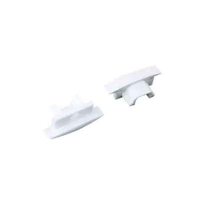 КОМПЛЕКТ ЗА БЯЛ ПЛАСТМАСОВИ КРАИНИ КАПАЧКИ ЗА  P108, 1PC С ДУПКА & 1PC БЕЗ ДУПКА