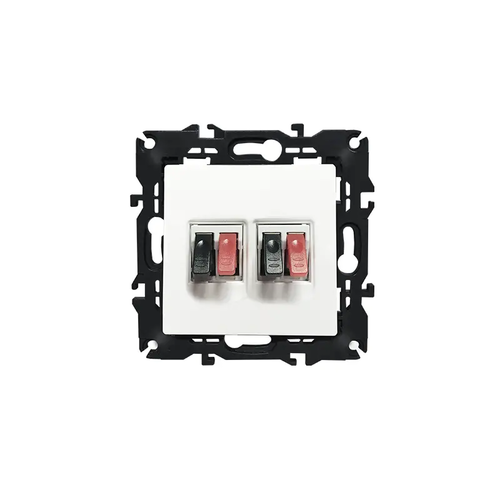 PRIME DOUBLE AUDIO SOCKET SCREWLESS 36-230VAC IP20 WHITE