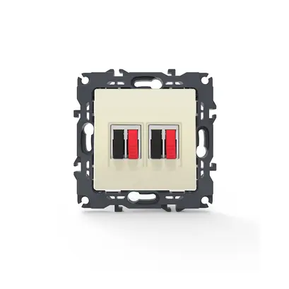 PRIME ДВОЕН АУДИО КОНТАКТ БЕЗВИНТОВ 36-230VAC IP20 СЛОНОВА КОСТ
