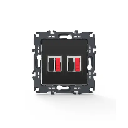 PRIME ДВОЕН АУДИО КОНТАКТ БЕЗВИНТОВ 36-230VAC IP20 МАТ АНТРАЦИТ