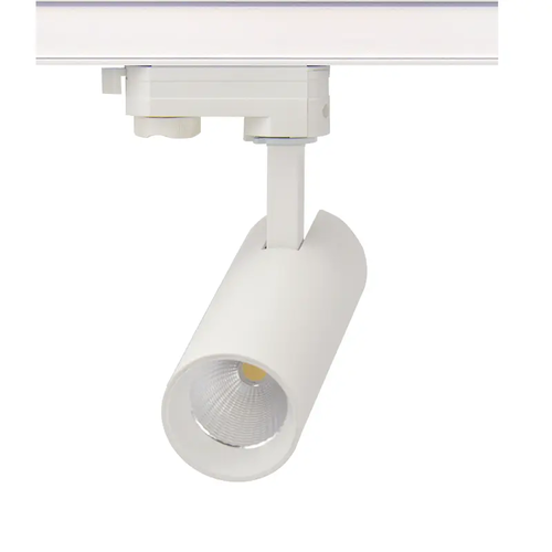 ПЯСЪЧНО БЯЛ LED ПРОЖЕКТОР ЗА ШИНА 10W 4000K 3-ФАЗЕН 36° 1050LM 230V AC Ra80 Φ55*153MM 5 ГОДИНИ
