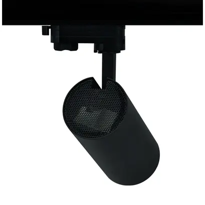 ПЯСЪЧНО ЧЕРЕН LED ПРОЖЕКТОР ЗА ШИНА 27W 4000K 3-ФАЗЕН 36° 3150LM 230V AC Ra80 Φ74*170MM 5 ГОДИНИ