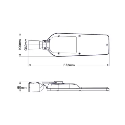 ^LED УЛИЧНО ОСВЕТИТЕЛНО ТЯЛО 120W 16800LM 4000K 150⁰ x 75⁰ КЛАС II IP66 10kV 230V AC IP66