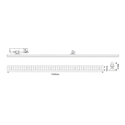 ЧЕРЕН LED ЛИНЕЕН ПОДВИЖЕН ОСВЕТИТЕЛ ЗА ШИНА 40W 4000K 3-ФАЗЕН 90° 5600LM 230V AC Ra90 L1144MM 5 ГОДИНИ