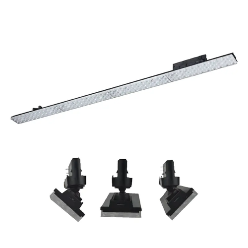 ЧЕРЕН LED ЛИНЕЕН ПОДВИЖЕН ОСВЕТИТЕЛ ЗА ШИНА 40W 4000K 3-ФАЗЕН 90° 5600LM 230V AC Ra90 L1144MM 5 ГОДИНИ