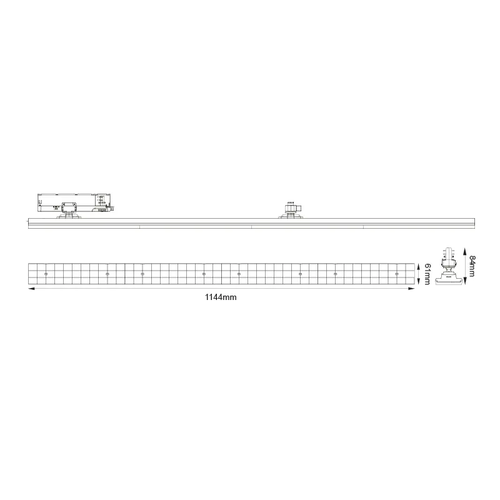 БЯЛ LED ЛИНЕЕН ПОДВИЖЕН ОСВЕТИТЕЛ ЗА ШИНА 40W 4000K 3-ФАЗЕН 90° 5600LM 230V AC Ra90 L1144MM MM 5 ГОДИНИ - изображение 2
