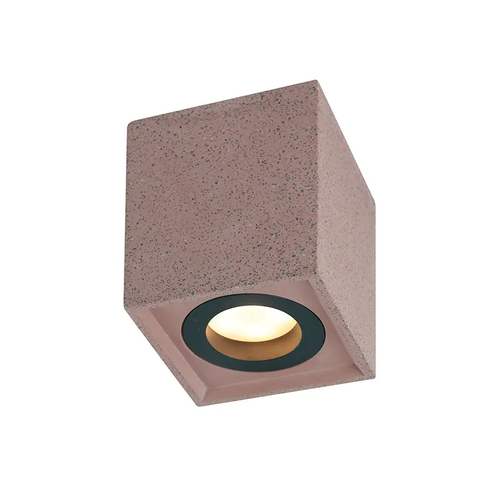 ^CEILING LIGHTING 1XGU10 RED CEMENT 8,5X8,5XH10CM MONTE