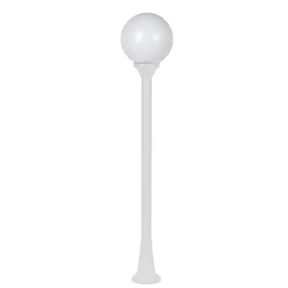 ПЛАСТМАСОВ ПОДОВ ГРАДИНСКИ ОСВЕТИТЕЛ БЯЛ 100CM Φ200 Ε27 IP44