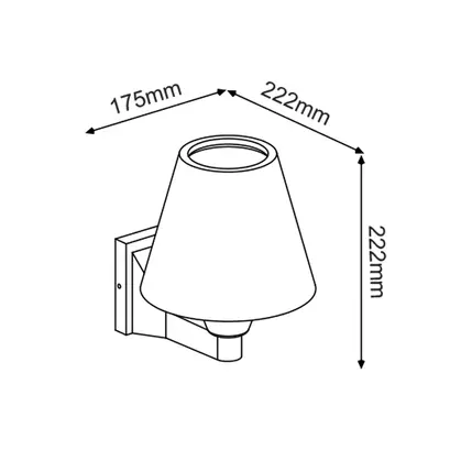 ^E27 АПЛИК 230V AC ТЪМНО СИВ IP65 MAX.15W LED ЛАМПА