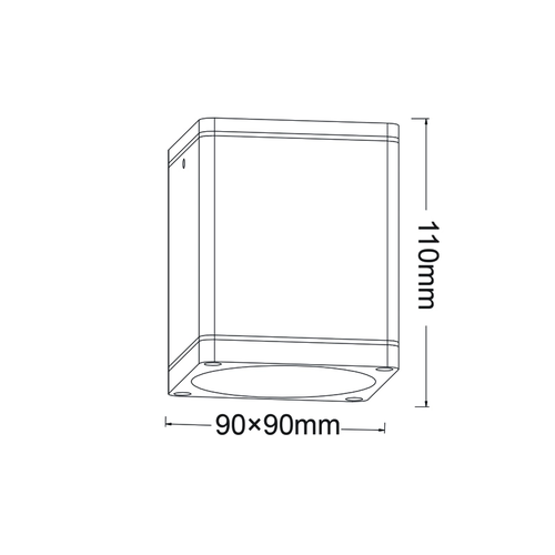 ^GU10 КВАДРАТЕН ПЛАФОН 230V AC ТЪМНО СИВ IP65 GU10 MAX.35W - изображение 2