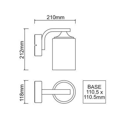 ^E27 АПЛИК 230V AC ТЪМНО СИВ IP54 MAX.60W
