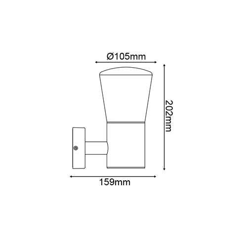 ^E27 WALL LUMINAIRE 230V AC DARK GREY IP54 MAX.40W - изображение 2