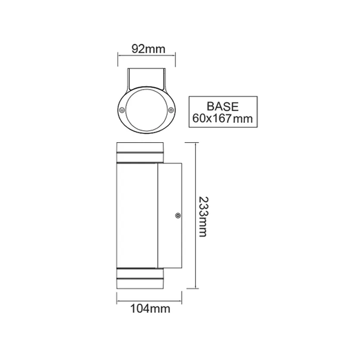 ^GU10 АПЛИК 230V AC ТЪМНО СИВ IP54 MAX.2X35W - изображение 2