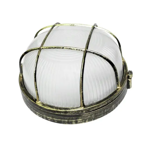 WALL LUMINAIRE Ε27 Φ190 GOLD BLACK WITH GRID